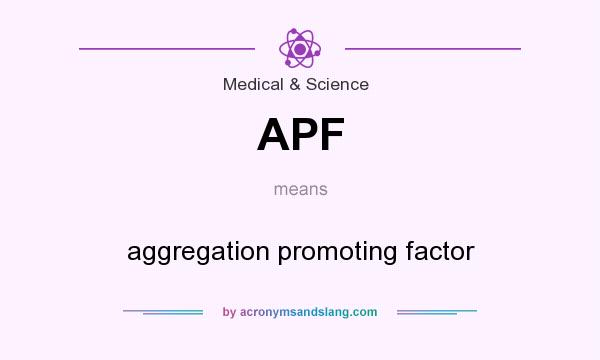 What does APF mean? It stands for aggregation promoting factor