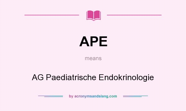 What does APE mean? It stands for AG Paediatrische Endokrinologie