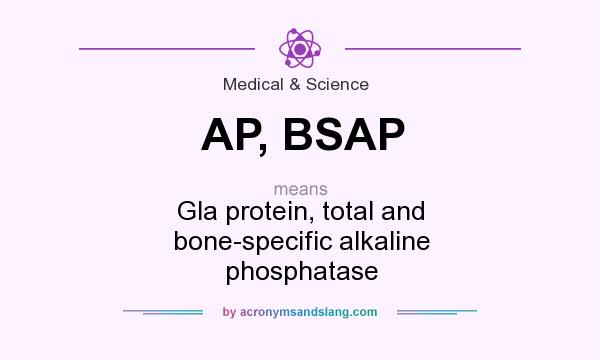 What does AP, BSAP mean? It stands for Gla protein, total and bone-specific alkaline phosphatase