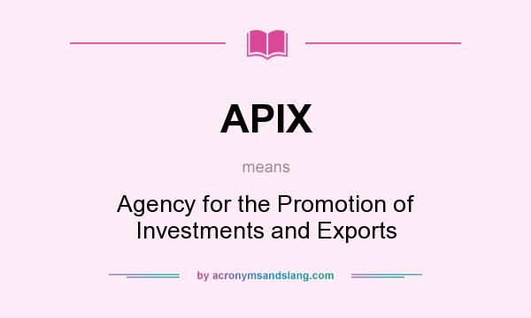 What does APIX mean? It stands for Agency for the Promotion of Investments and Exports