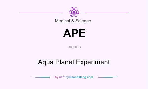 What does APE mean? It stands for Aqua Planet Experiment