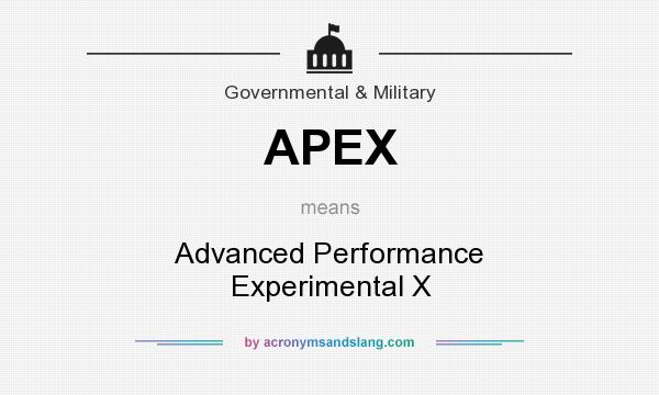 What does APEX mean? It stands for Advanced Performance Experimental X