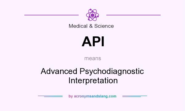 What does API mean? It stands for Advanced Psychodiagnostic Interpretation