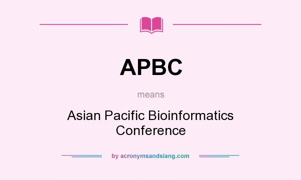What does APBC mean? It stands for Asian Pacific Bioinformatics Conference
