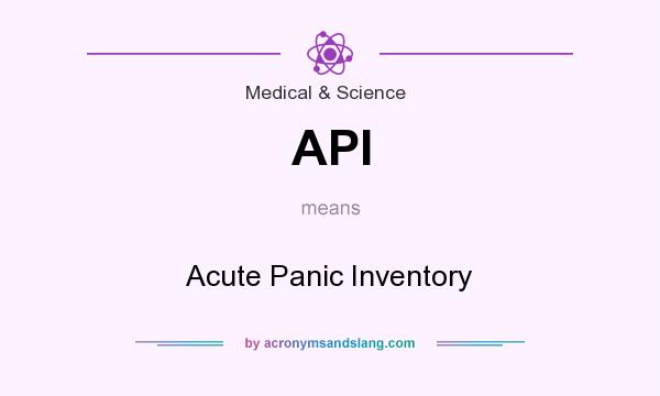 What does API mean? It stands for Acute Panic Inventory