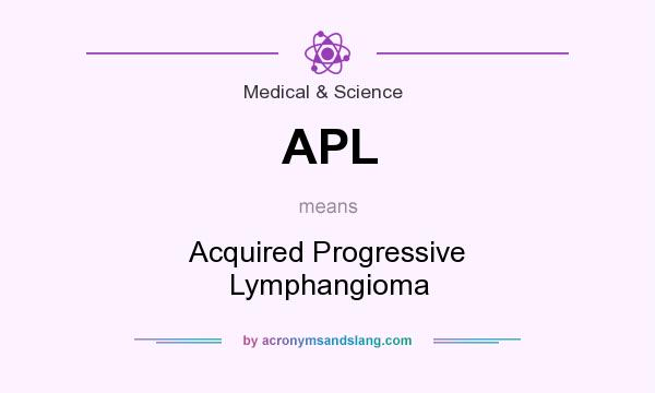 What does APL mean? It stands for Acquired Progressive Lymphangioma