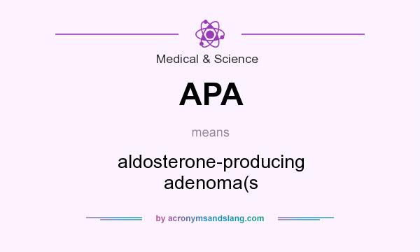 What does APA mean? It stands for aldosterone-producing adenoma(s