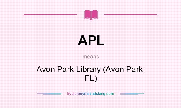 What does APL mean? It stands for Avon Park Library (Avon Park, FL)