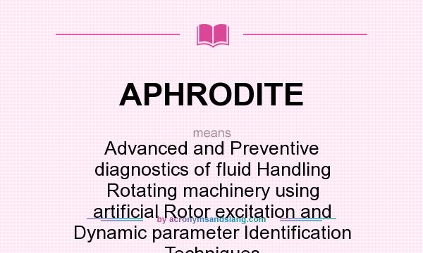 What does APHRODITE mean? It stands for Advanced and Preventive diagnostics of fluid Handling Rotating machinery using artificial Rotor excitation and Dynamic parameter Identification Techniques