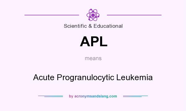 What does APL mean? It stands for Acute Progranulocytic Leukemia