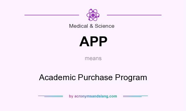 What does APP mean? It stands for Academic Purchase Program