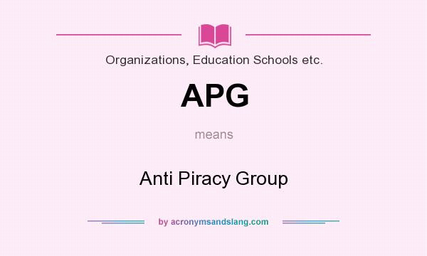 What does APG mean? It stands for Anti Piracy Group