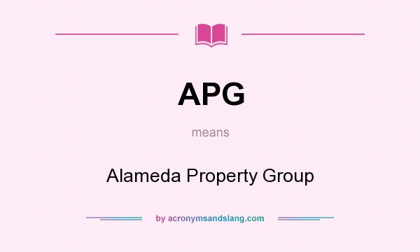 What does APG mean? It stands for Alameda Property Group