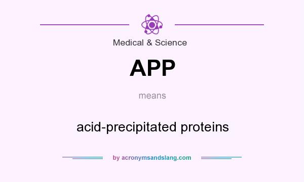 What does APP mean? It stands for acid-precipitated proteins
