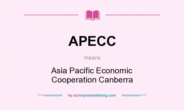 What does APECC mean? It stands for Asia Pacific Economic Cooperation Canberra