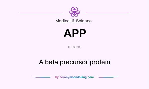 What does APP mean? It stands for A beta precursor protein