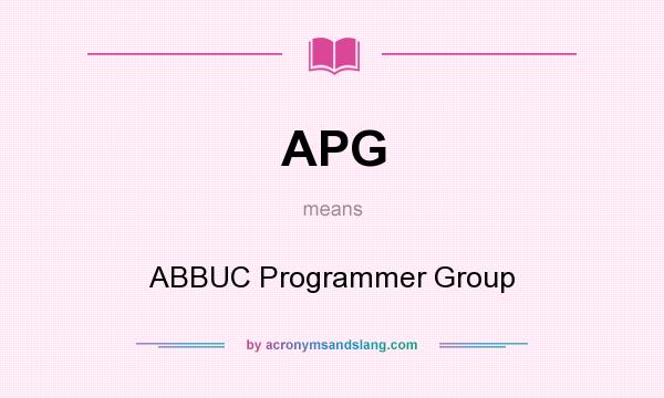 What does APG mean? It stands for ABBUC Programmer Group