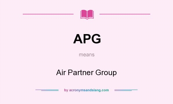 What does APG mean? It stands for Air Partner Group