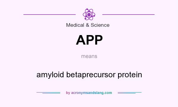 What does APP mean? It stands for amyloid betaprecursor protein