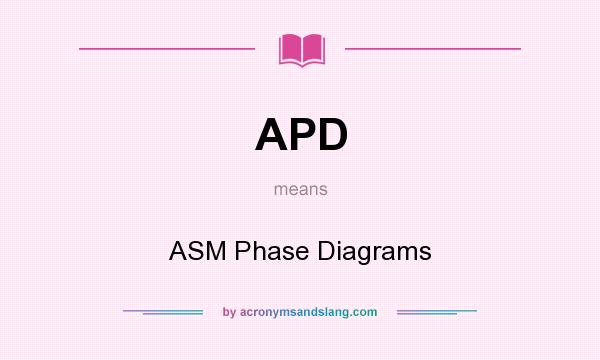 What does APD mean? It stands for ASM Phase Diagrams
