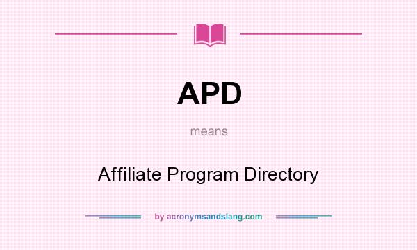 What does APD mean? It stands for Affiliate Program Directory