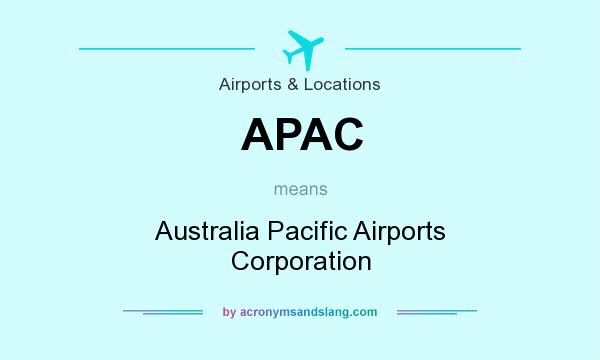 What does APAC mean? It stands for Australia Pacific Airports Corporation
