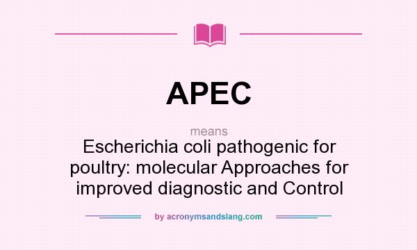 What does APEC mean? It stands for Escherichia coli pathogenic for poultry: molecular Approaches for improved diagnostic and Control