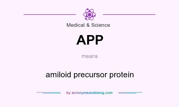 What does APP mean? It stands for amiloid precursor protein