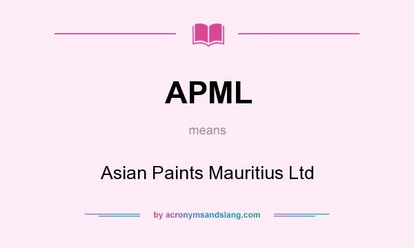 What does APML mean? It stands for Asian Paints Mauritius Ltd