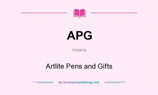 What does APG mean? It stands for Artlite Pens and Gifts