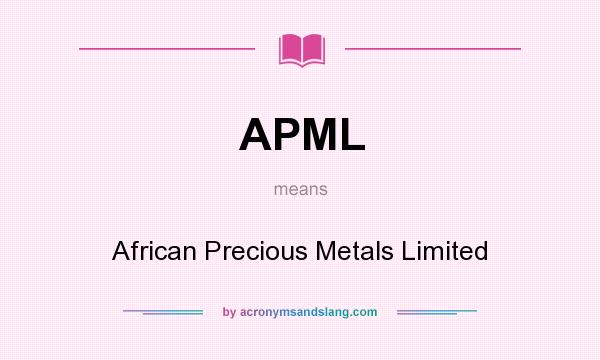 What does APML mean? It stands for African Precious Metals Limited