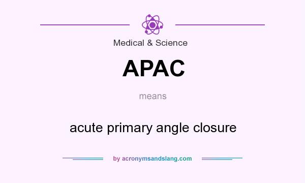 What does APAC mean? It stands for acute primary angle closure