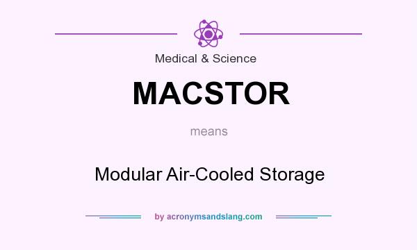 What does MACSTOR mean? It stands for Modular Air-Cooled Storage
