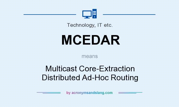 What does MCEDAR mean? It stands for Multicast Core-Extraction Distributed Ad-Hoc Routing