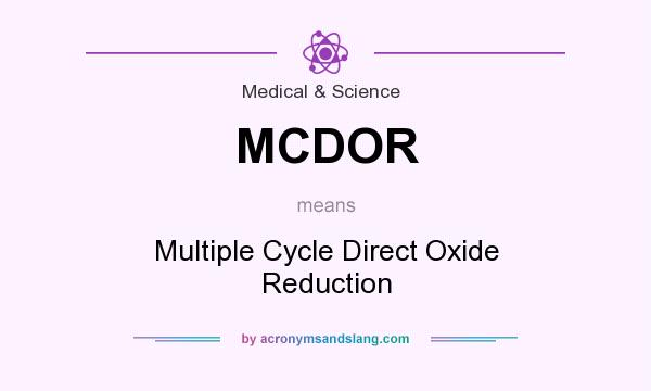 What does MCDOR mean? It stands for Multiple Cycle Direct Oxide Reduction