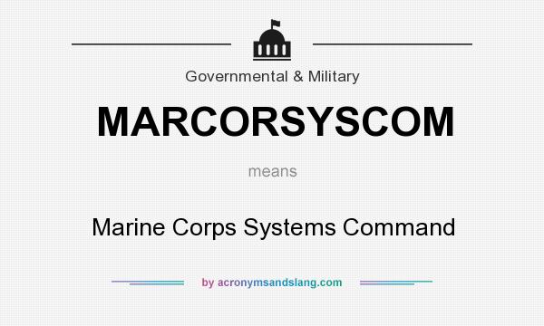 What does MARCORSYSCOM mean? It stands for Marine Corps Systems Command
