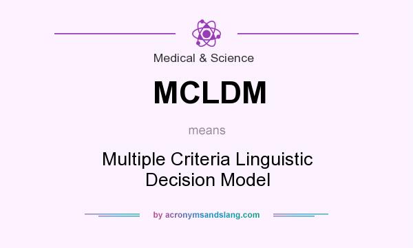 What does MCLDM mean? It stands for Multiple Criteria Linguistic Decision Model