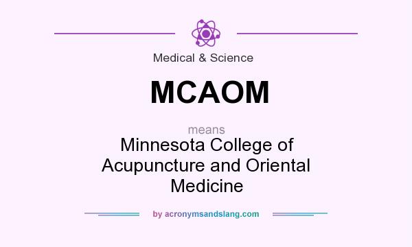 What does MCAOM mean? It stands for Minnesota College of Acupuncture and Oriental Medicine