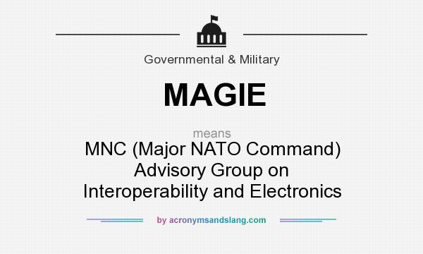 What does MAGIE mean? It stands for MNC (Major NATO Command) Advisory Group on Interoperability and Electronics