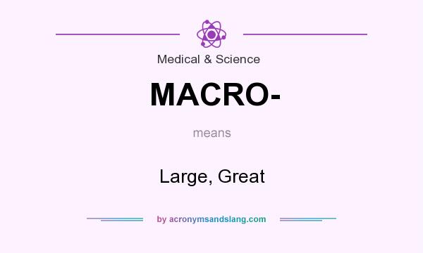 What does MACRO- mean? It stands for Large, Great