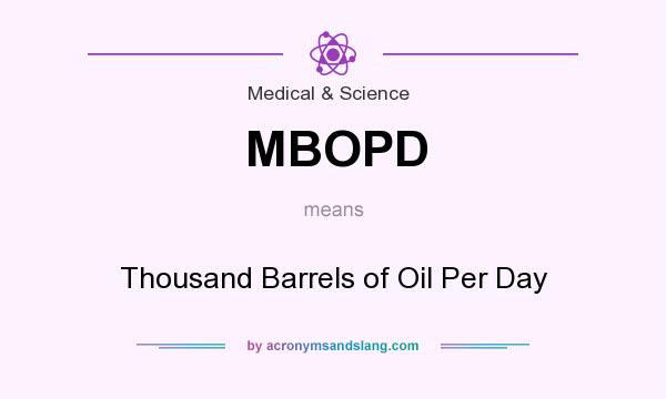 What does MBOPD mean? It stands for Thousand Barrels of Oil Per Day