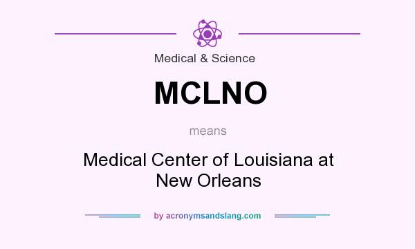 What does MCLNO mean? It stands for Medical Center of Louisiana at New Orleans