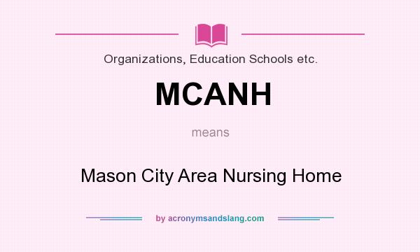 What does MCANH mean? It stands for Mason City Area Nursing Home