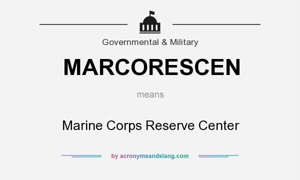 What does MARCORESCEN mean? It stands for Marine Corps Reserve Center
