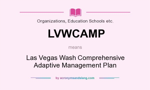 What does LVWCAMP mean? It stands for Las Vegas Wash Comprehensive Adaptive Management Plan