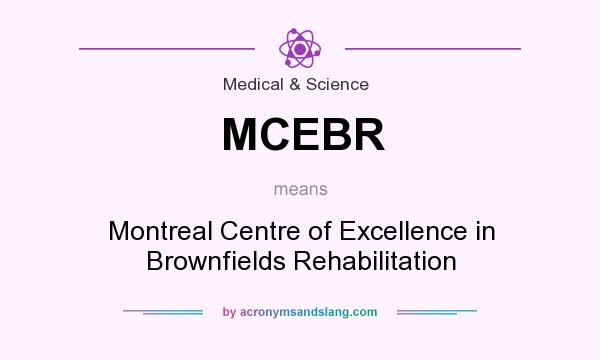 What does MCEBR mean? It stands for Montreal Centre of Excellence in Brownfields Rehabilitation