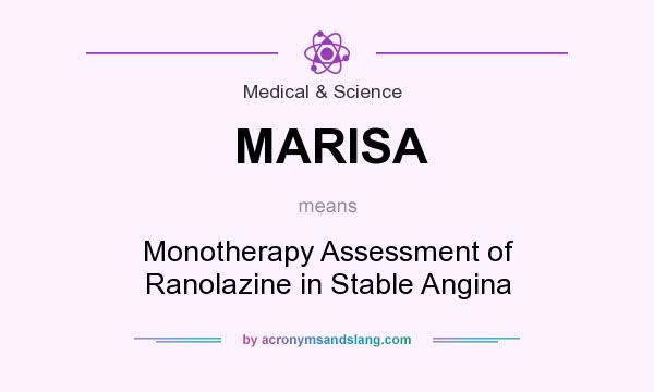 What does MARISA mean? It stands for Monotherapy Assessment of Ranolazine in Stable Angina
