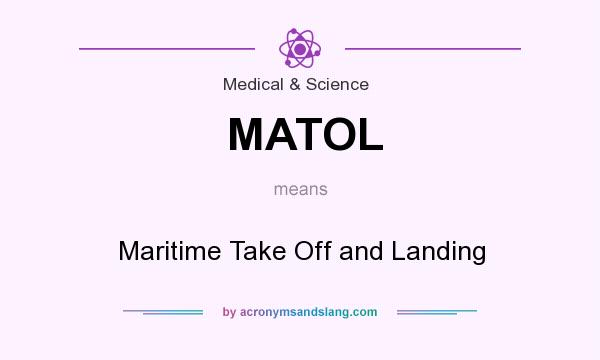 What does MATOL mean? It stands for Maritime Take Off and Landing