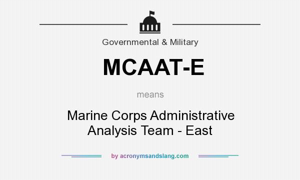 What does MCAAT-E mean? It stands for Marine Corps Administrative Analysis Team - East