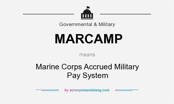What does MARCAMP mean? It stands for Marine Corps Accrued Military Pay System